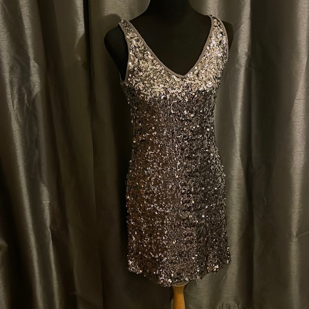 Grey sequin dress